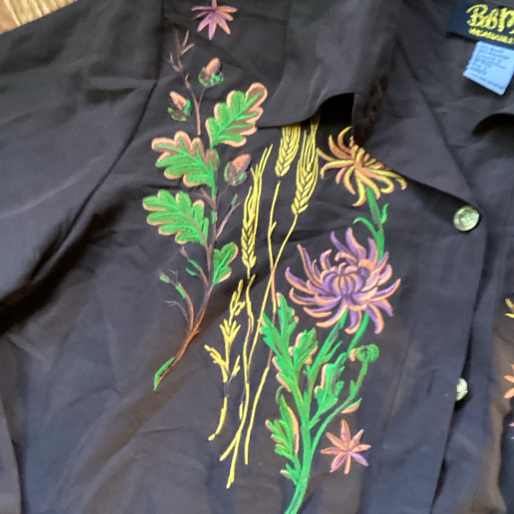 Bob Mackie Dark Brown Wearable Art Shirt - image 4